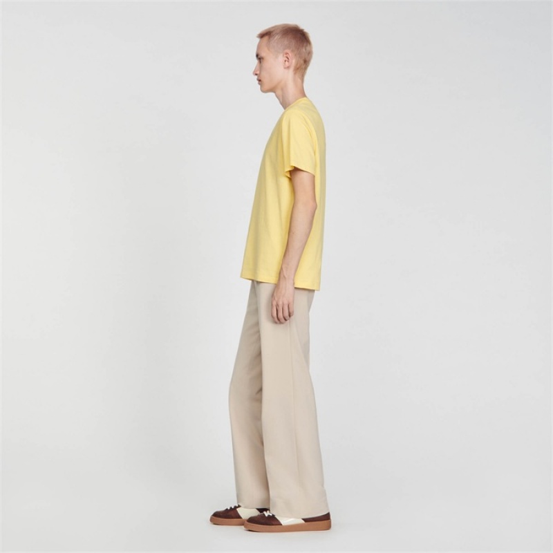 Sandro Short-sleeved T-shirt Yellow Lemon | SN-SDO65128