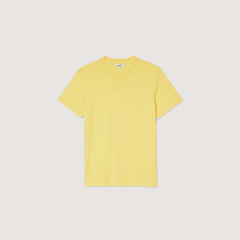 Sandro Short-sleeved T-shirt Yellow Lemon | SN-SDO65128