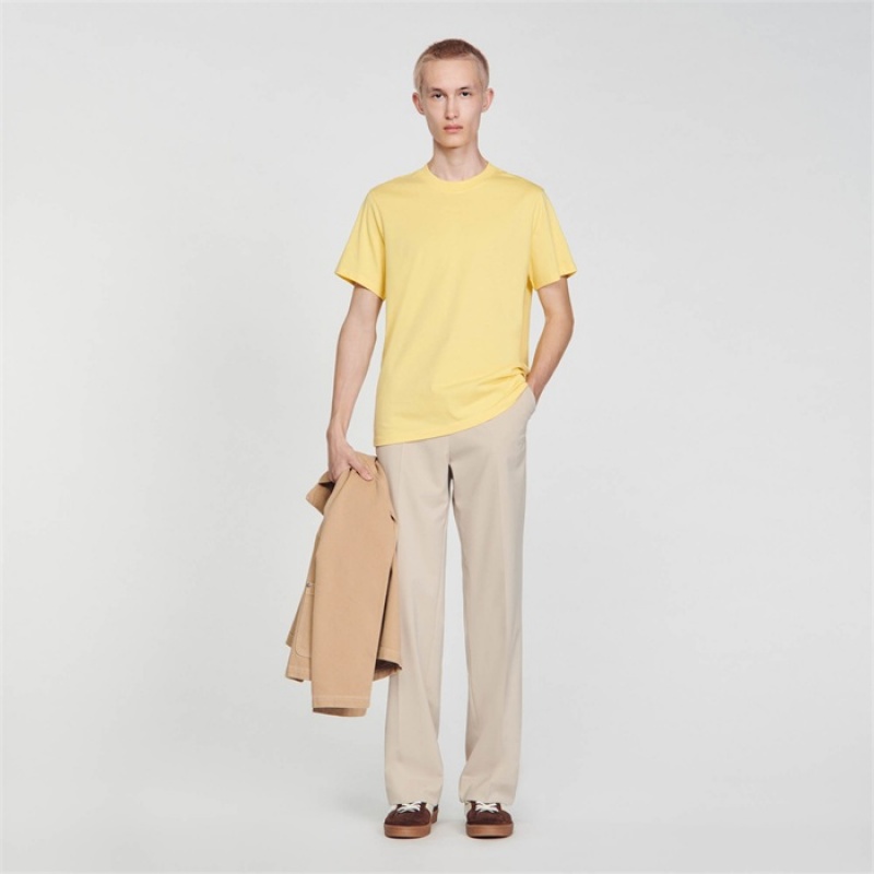 Sandro Short-sleeved T-shirt Yellow Lemon | SN-SDO65128