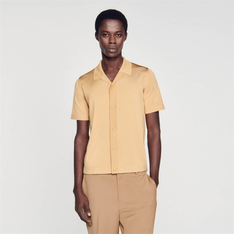 Sandro Short-sleeved shirt Champagne | SN-SDO65138