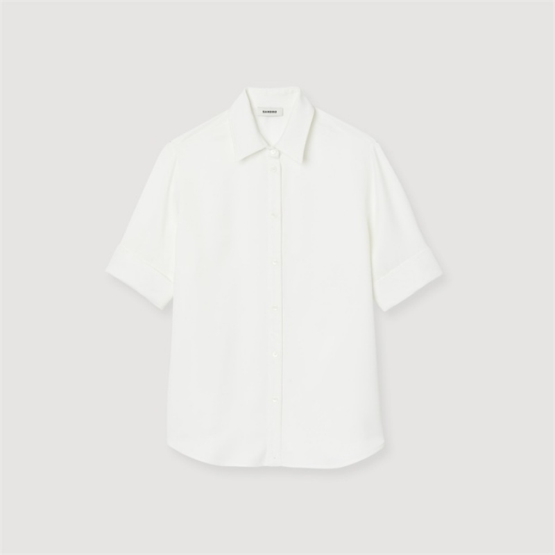 Sandro Short-sleeved shirt Ecru | SN-SDO64302