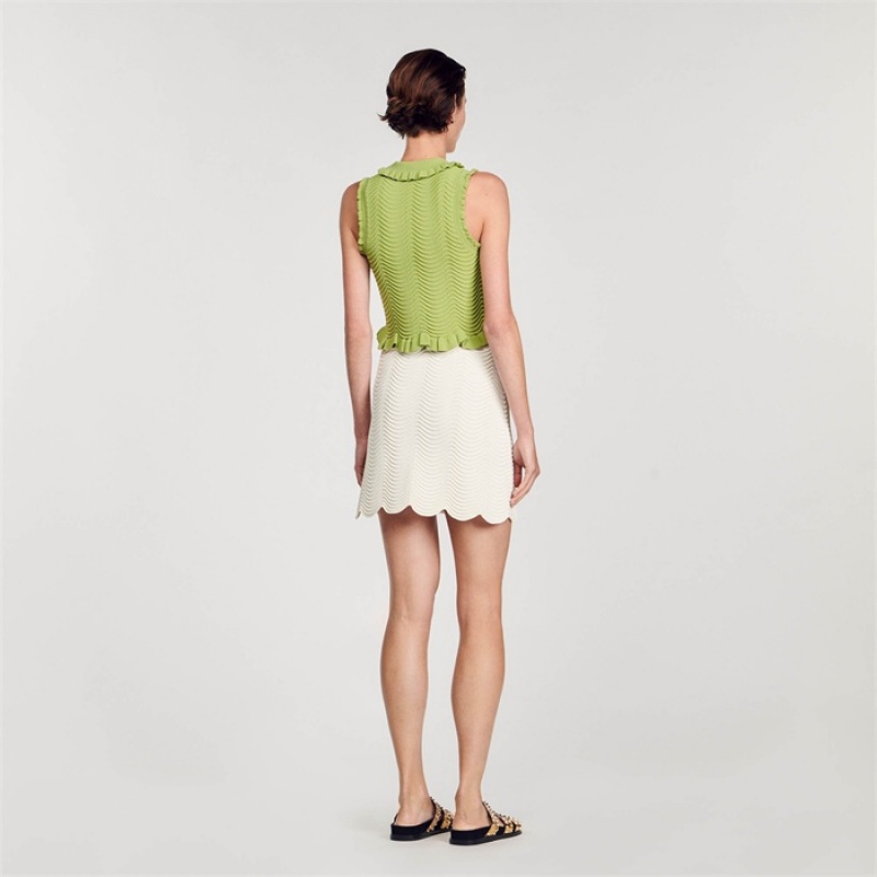 Sandro Sleeveless knit top Olive Green | SN-SDO64687