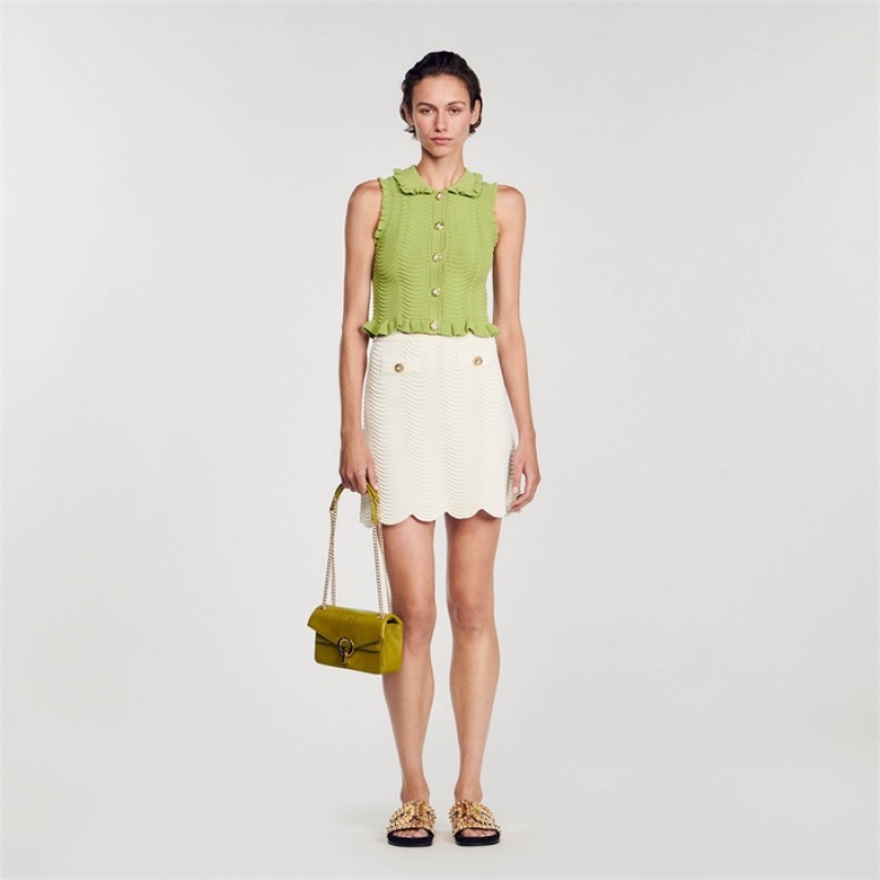 Sandro Sleeveless knit top Olive Green | SN-SDO64687