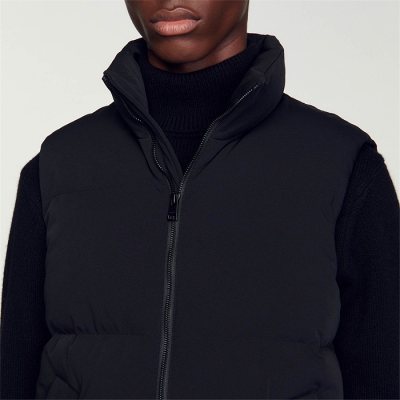 Sandro Sleeveless puffer jacket Black | SN-SDO65198