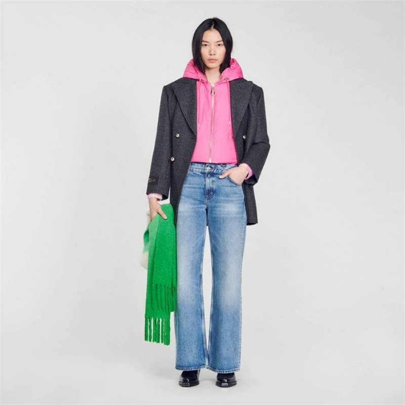 Sandro Sleeveless puffer jacket Fushia | SN-SDO64514