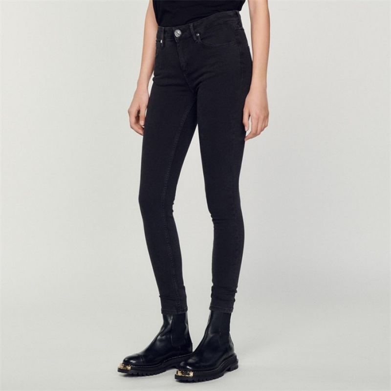 Sandro Slim jeans with regular waist Black | SN-SDO64830