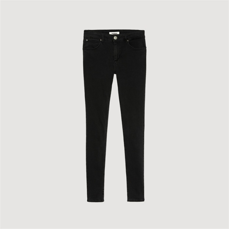 Sandro Slim jeans with regular waist Black | SN-SDO64830