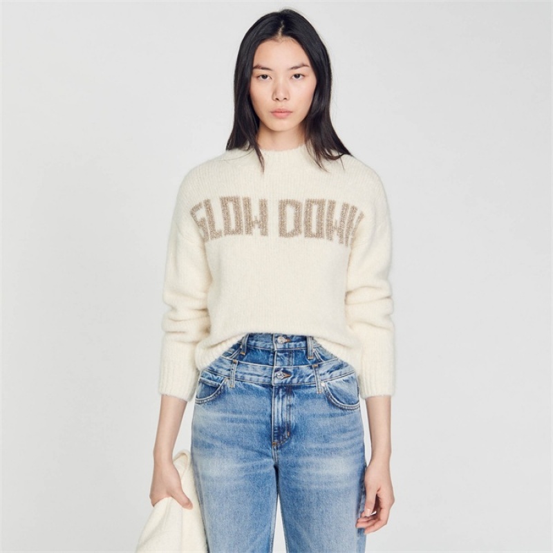 Sandro Slow Down sweater Ecru | SN-SDO64642