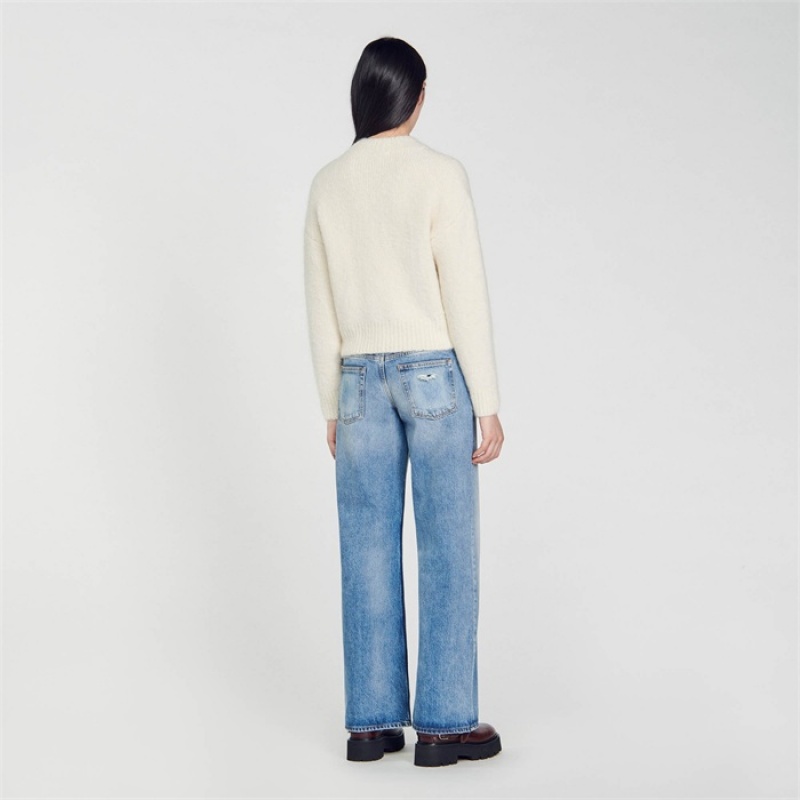 Sandro Slow Down sweater Ecru | SN-SDO64642