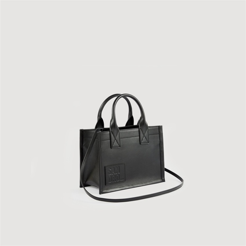 Sandro Small Kasbah tote in smooth leather Black | SN-SDO64863