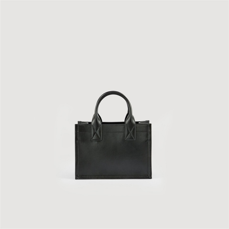 Sandro Small Kasbah tote in smooth leather Black | SN-SDO64863