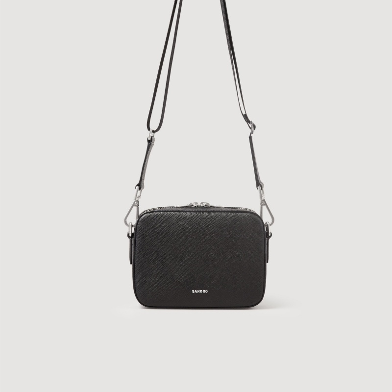 Sandro Small saffiano leather bag Black | SN-SDO65404