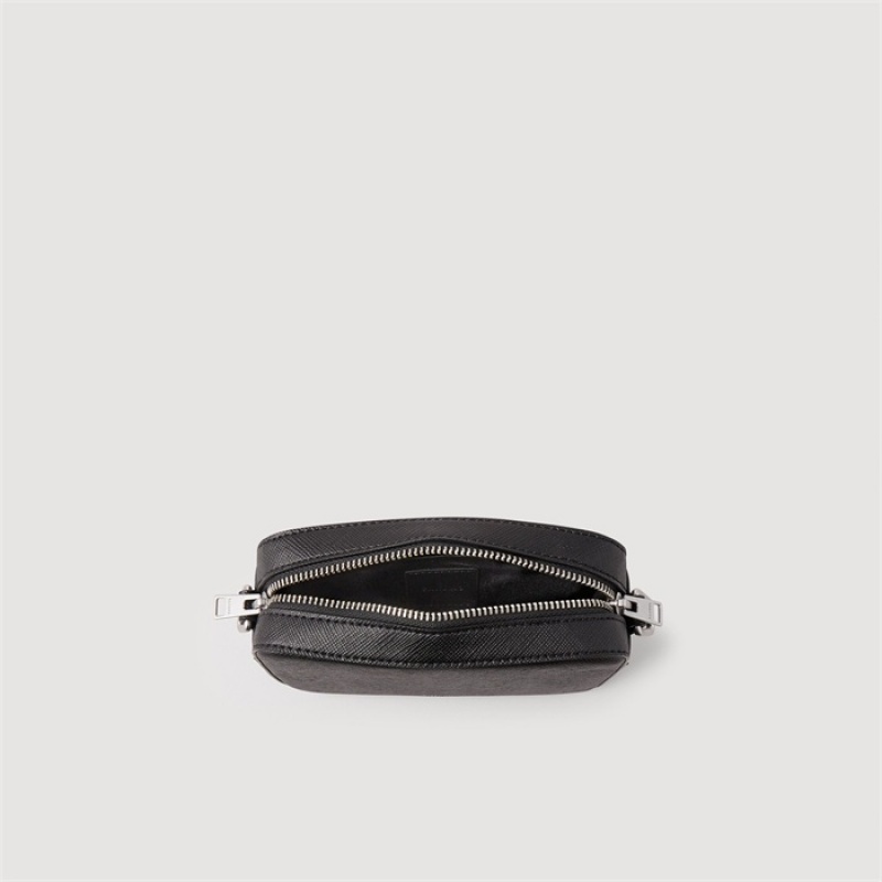 Sandro Small saffiano leather bag Black | SN-SDO65404