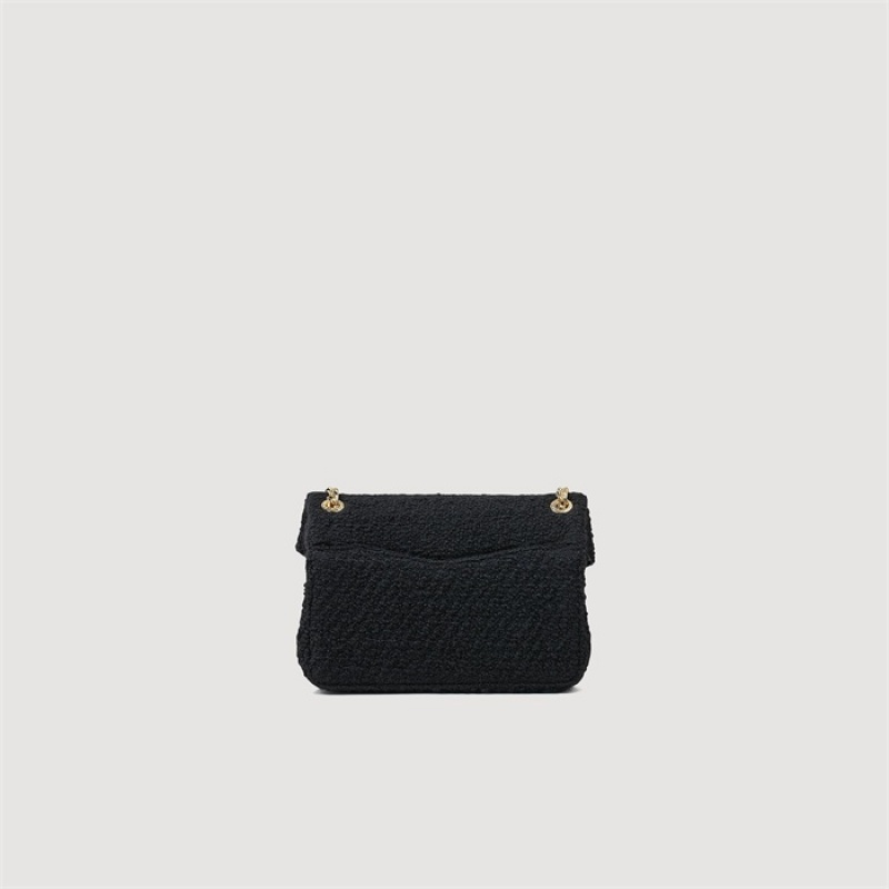 Sandro Small tweed YZA bag Black | SN-SDO64847