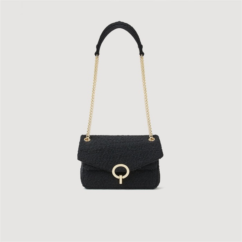 Sandro Small tweed YZA bag Black | SN-SDO64878