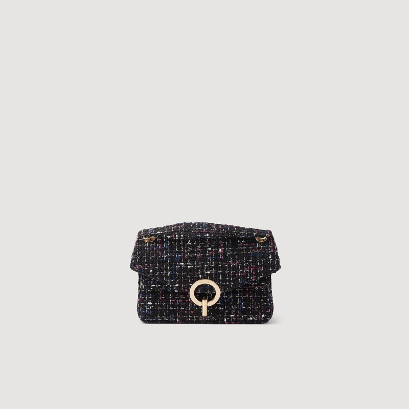 Sandro Small tweed YZA bag Blanc / Blue | SN-SDO64861