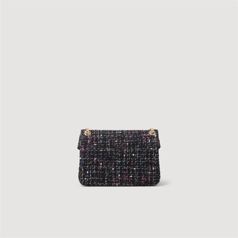 Sandro Small tweed YZA bag Blanc / Blue | SN-SDO64861