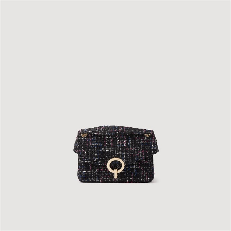 Sandro Small tweed YZA bag Blanc / Blue | SN-SDO64888