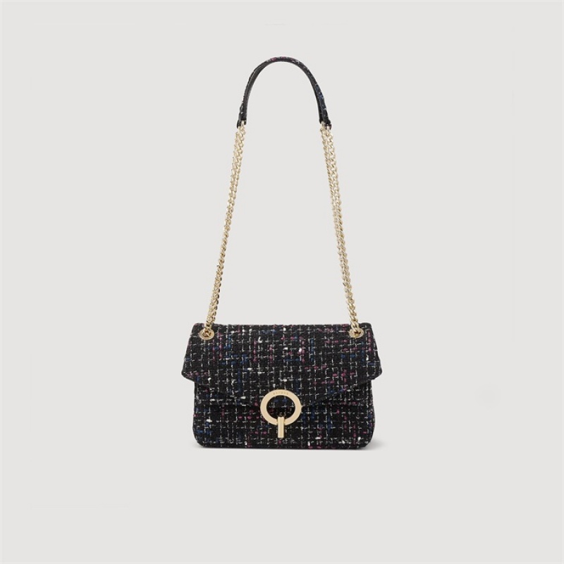 Sandro Small tweed YZA bag Blanc / Blue | SN-SDO64888