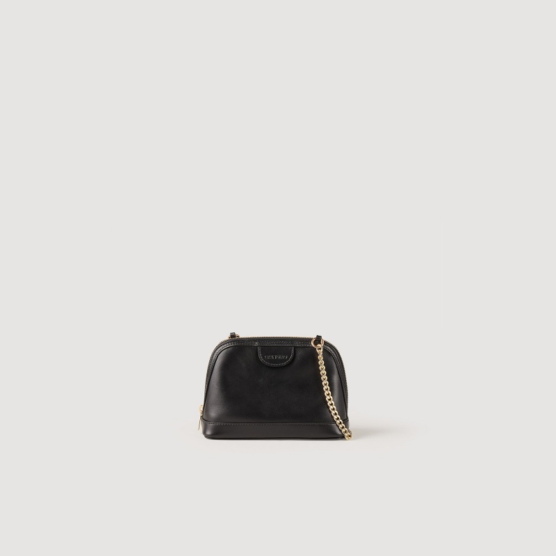 Sandro Smooth leather Rittah bag Black | SN-SDO64859