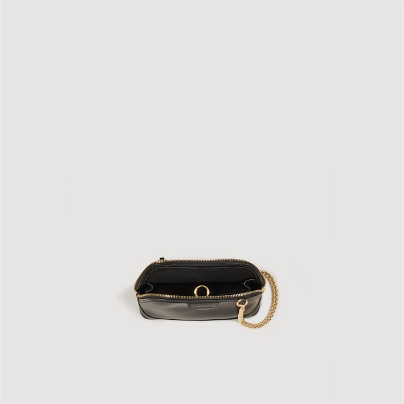 Sandro Smooth leather Rittah bag Black | SN-SDO64859