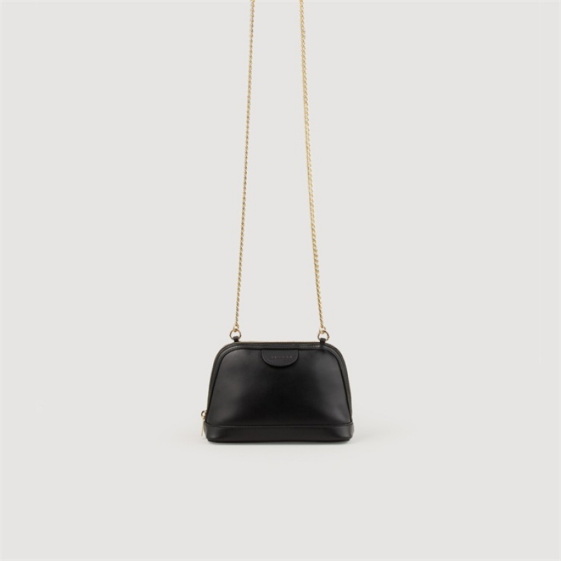 Sandro Smooth leather Rittah bag Black | SN-SDO64859