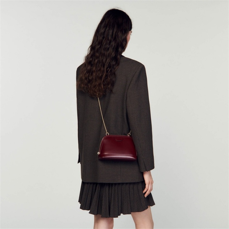 Sandro Smooth leather Rittah bag Bordeaux | SN-SDO64858