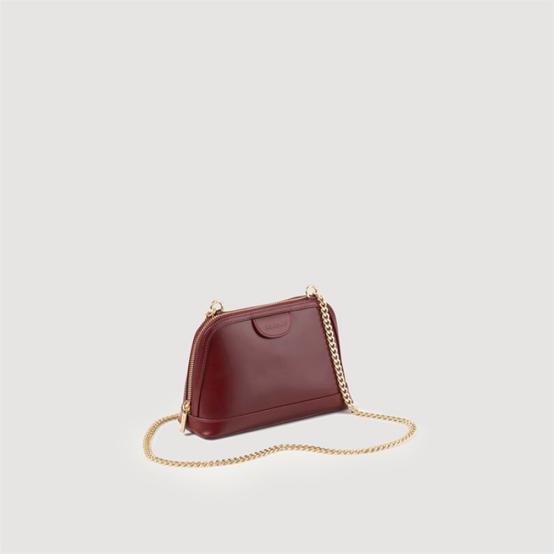 Sandro Smooth leather Rittah bag Bordeaux | SN-SDO64858