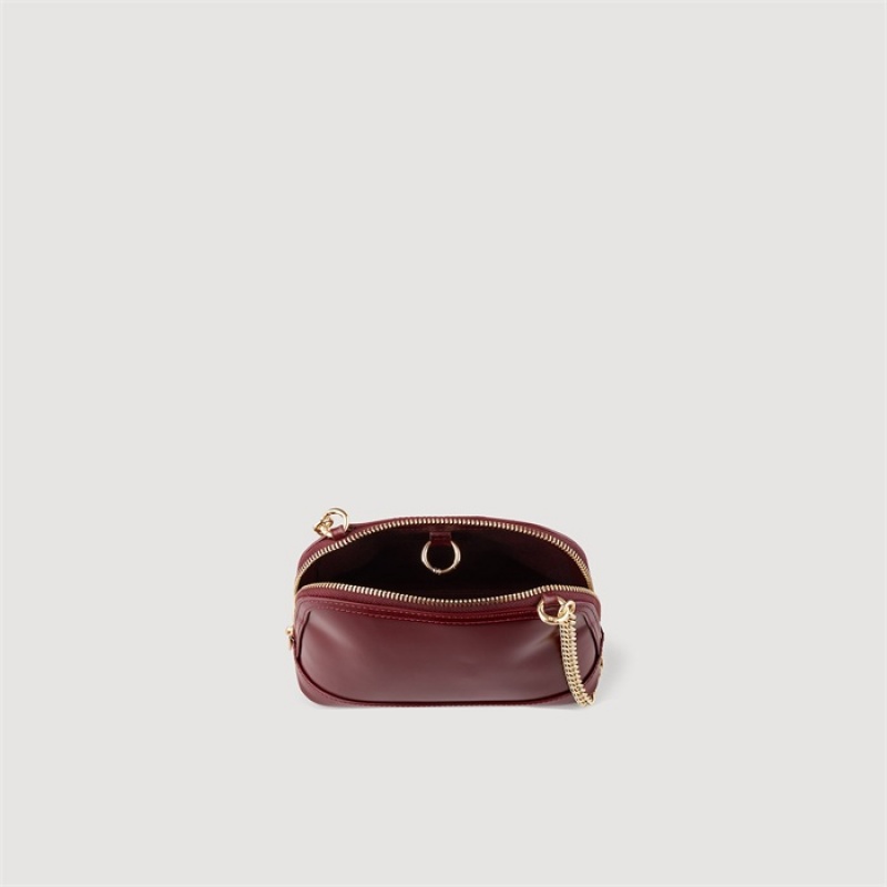 Sandro Smooth leather Rittah bag Bordeaux | SN-SDO64858