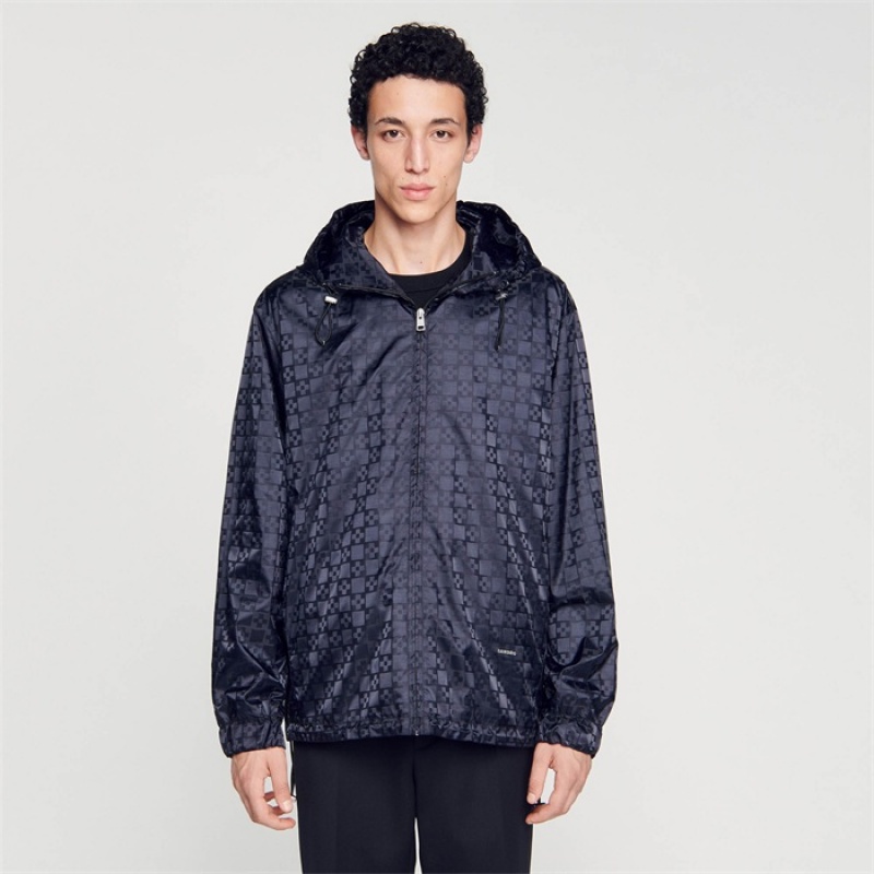 Sandro Square Cross nylon jacket Black | SN-SDO65177