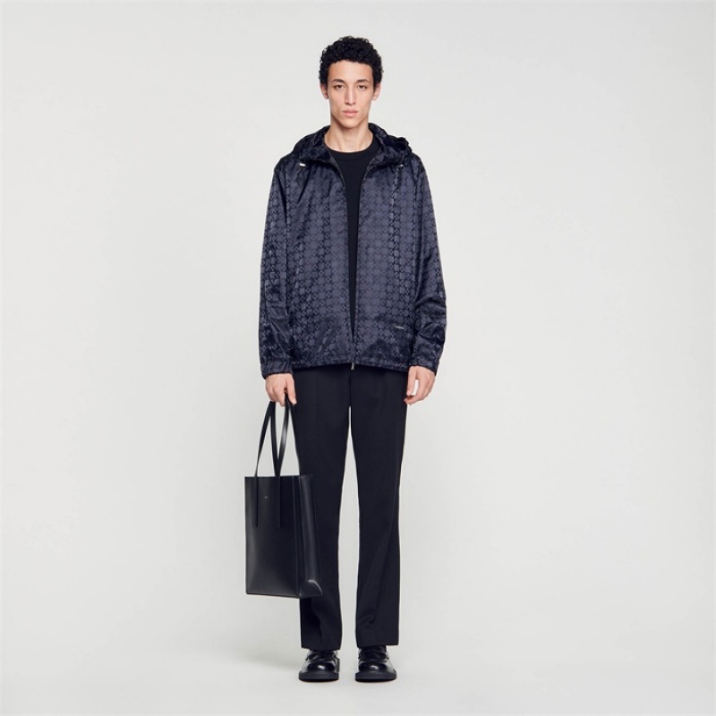 Sandro Square Cross nylon jacket Black | SN-SDO65177