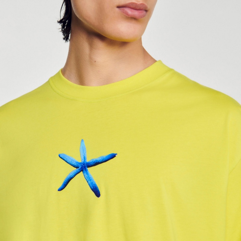 Sandro Starfish T-shirt Anise Green | SN-SDO65101