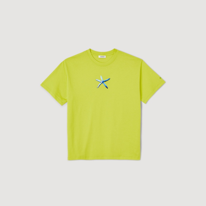 Sandro Starfish T-shirt Anise Green | SN-SDO65101