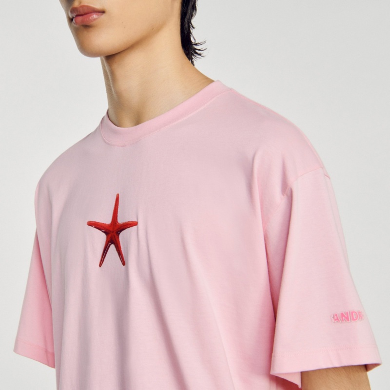 Sandro Starfish T-shirt Pink | SN-SDO65104