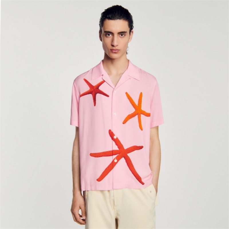 Sandro Starfish printed shirt Pink | SN-SDO65040