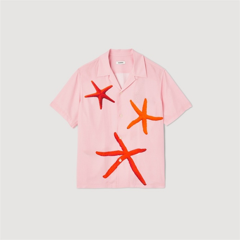 Sandro Starfish printed shirt Pink | SN-SDO65040