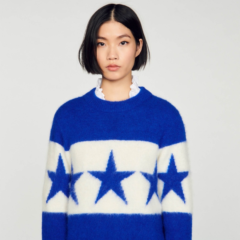 Sandro Starry knit sweater Blue | SN-SDO64643