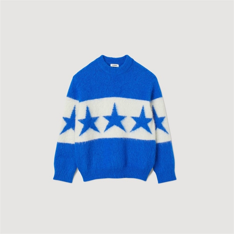 Sandro Starry knit sweater Blue | SN-SDO64643