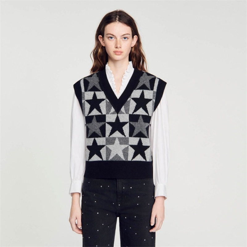 Sandro Starry knit sweater Grey | SN-SDO64609