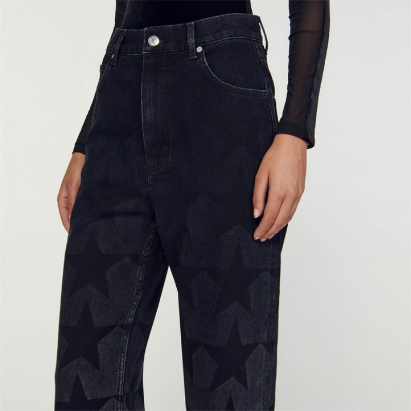 Sandro Starry straight-leg jeans Black | SN-SDO64814