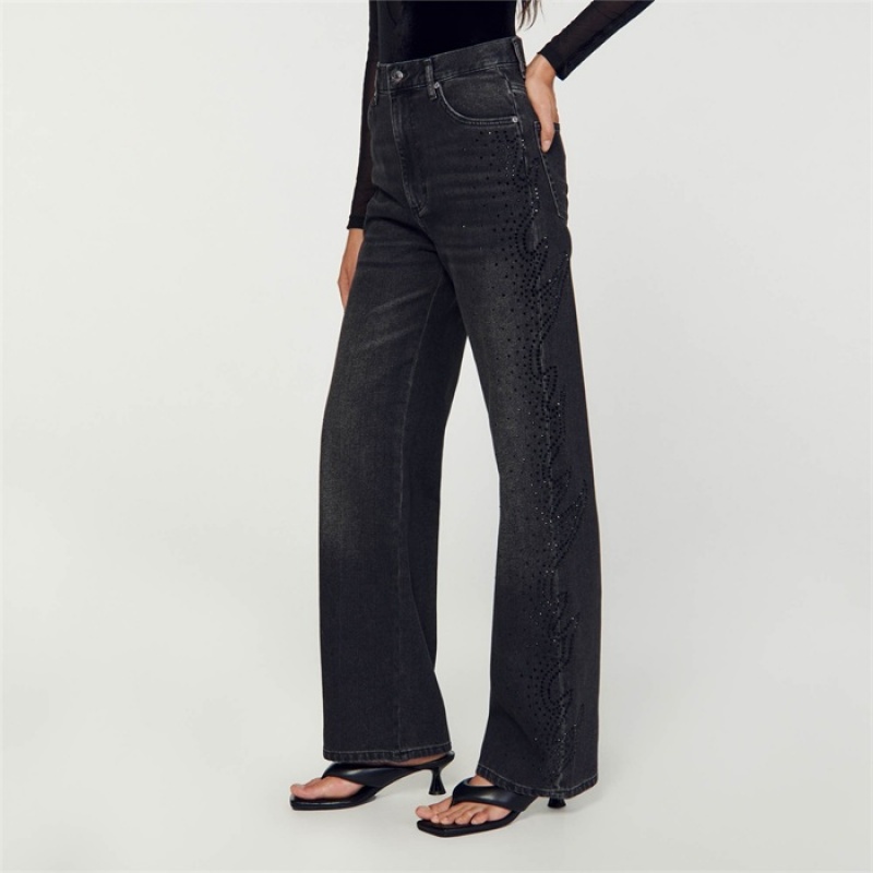 Sandro Straight-leg faded jeans Black | SN-SDO64815