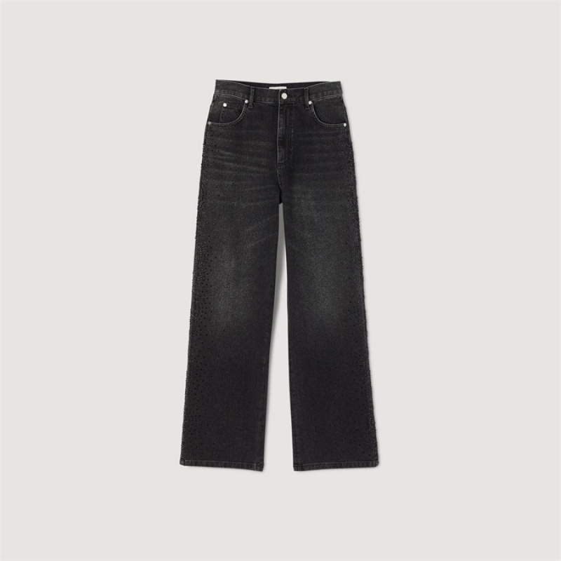 Sandro Straight-leg faded jeans Black | SN-SDO64815