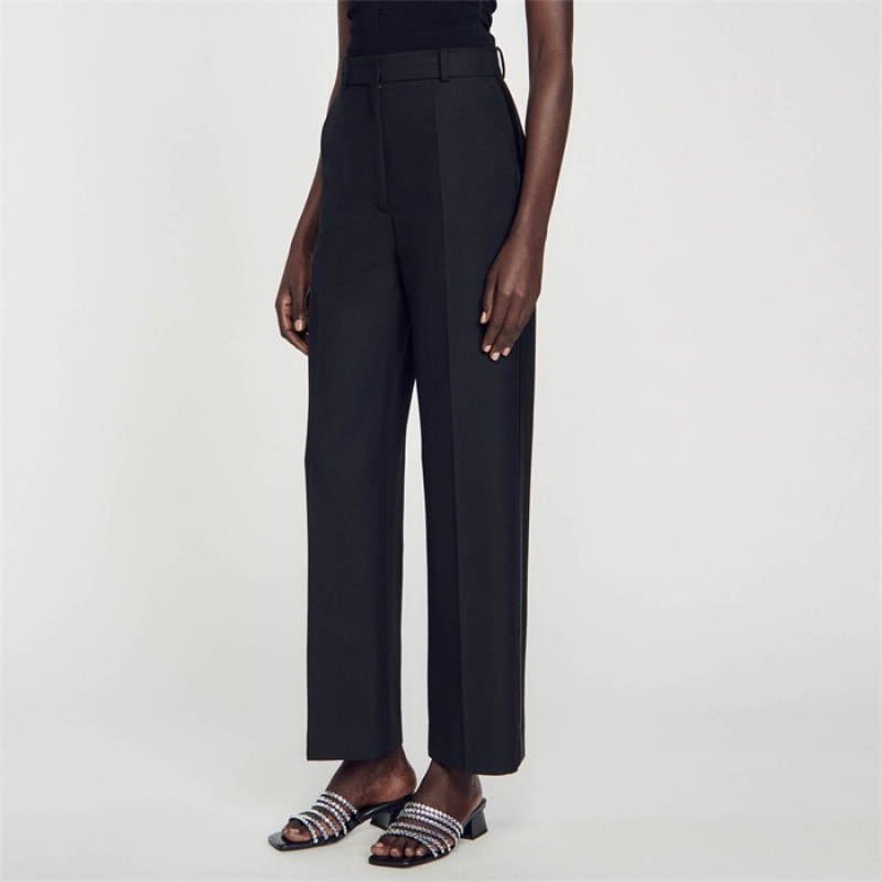 Sandro Straight-leg pants Black | SN-SDO64765