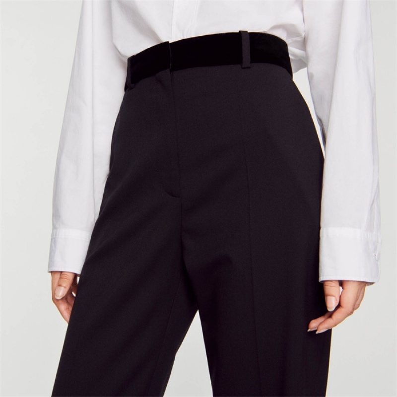 Sandro Straight-leg pants Black | SN-SDO64789