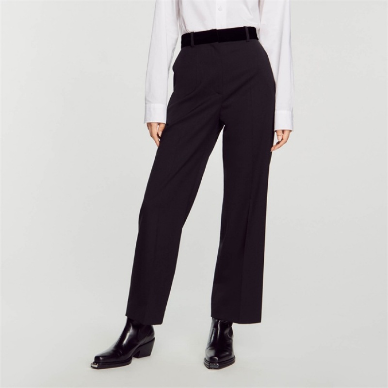 Sandro Straight-leg pants Black | SN-SDO64789