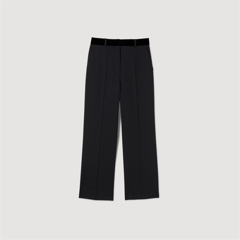 Sandro Straight-leg pants Black | SN-SDO64789