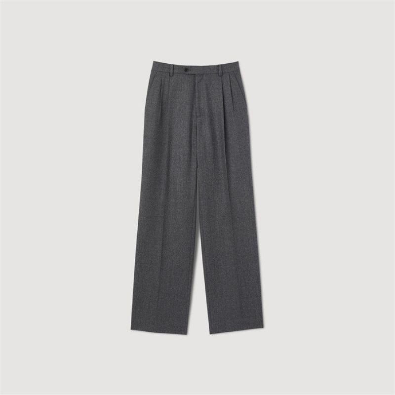 Sandro Straight-leg pants Dark Grey | SN-SDO64751