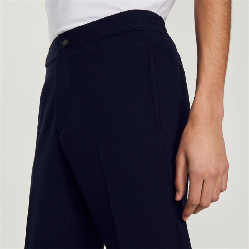 Sandro Straight-leg pants Navy Blue | SN-SDO65329