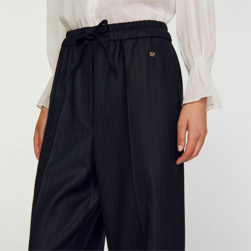 Sandro Striped pants Black / Grey | SN-SDO64777