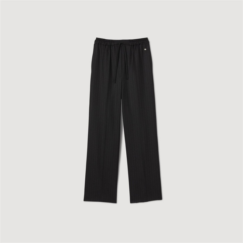 Sandro Striped pants Black / Grey | SN-SDO64777